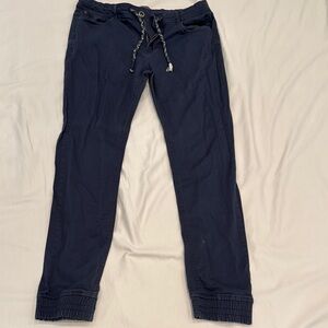 Men's Navy Jogger Chino Pants - Size 34